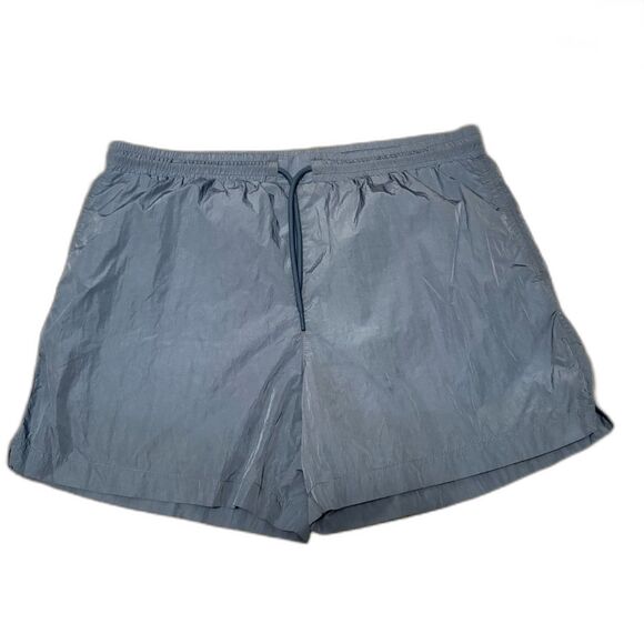 Abercrombie & Fitch Relaxed Fit Swim Trunks Blue Nylon Shorts Mens Size Large - Picture 1 of 4